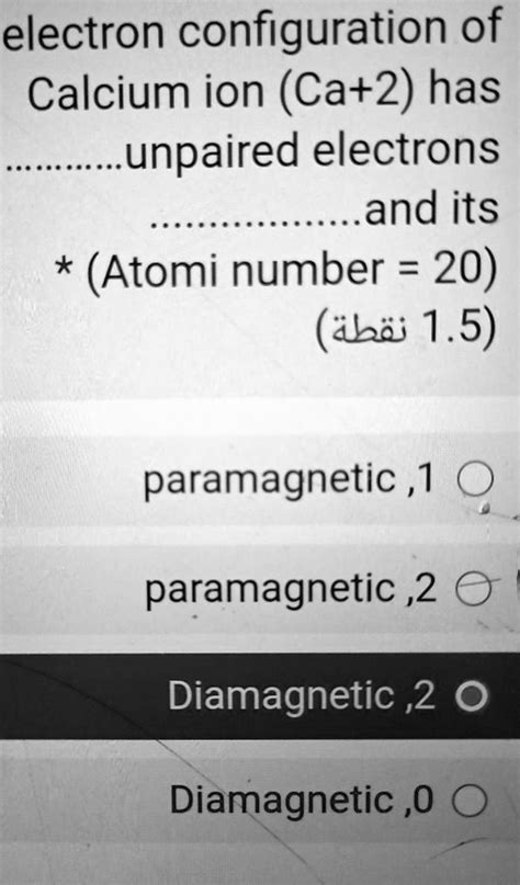 What is the electron configuration of Ca+2 .